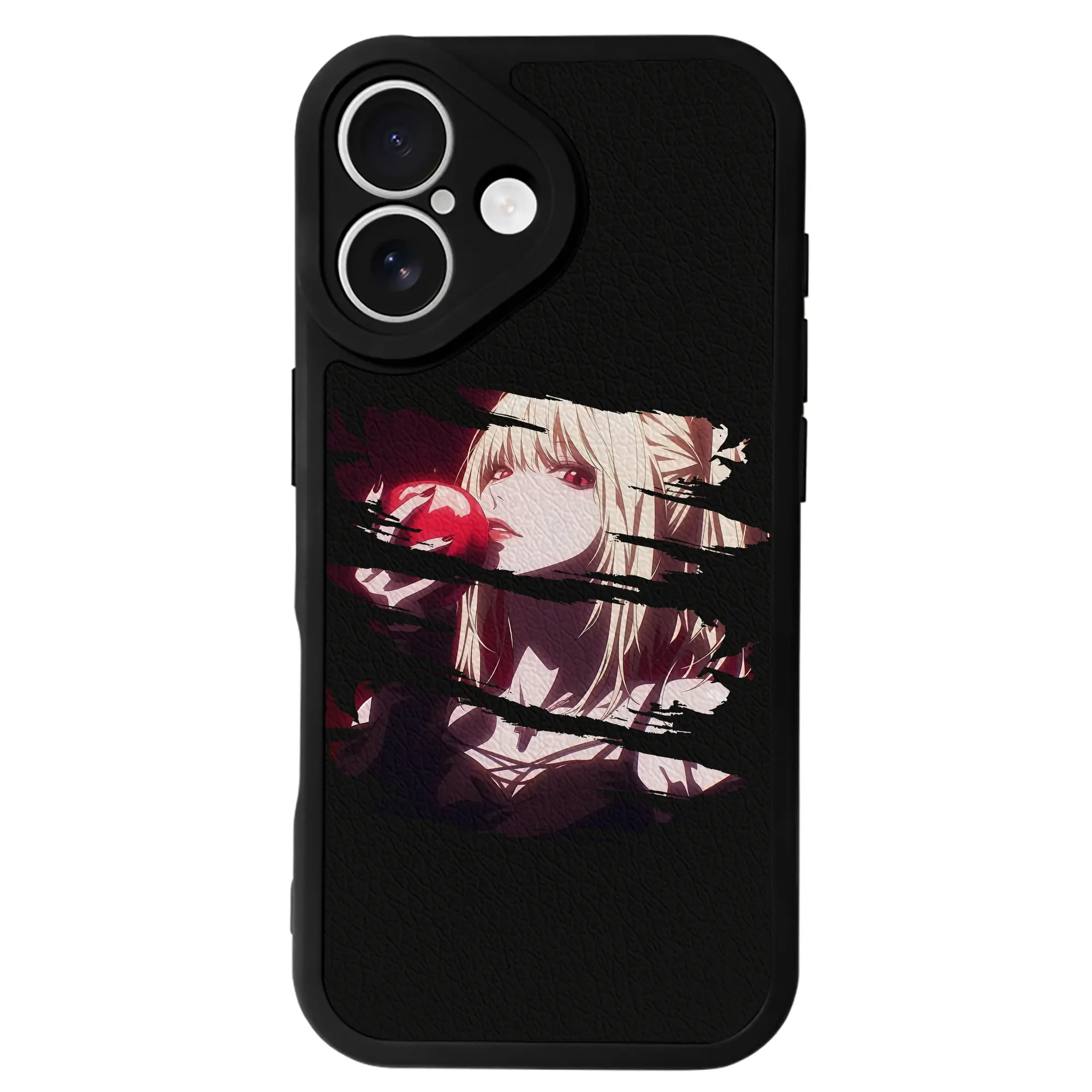 デスノート グッズ,弥海砂 - IPhone 16シリーズ対応 ・ シリコンスマホケース ・ レザー調 ・ 高精度フィット ・ 耐衝撃 ・ ワイヤレス充電対応 ・ 精密カット